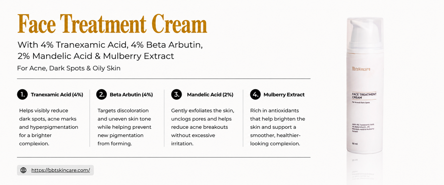 FACE TREATMENT CREAM 30ml (For acne, dark spots, oily skin)