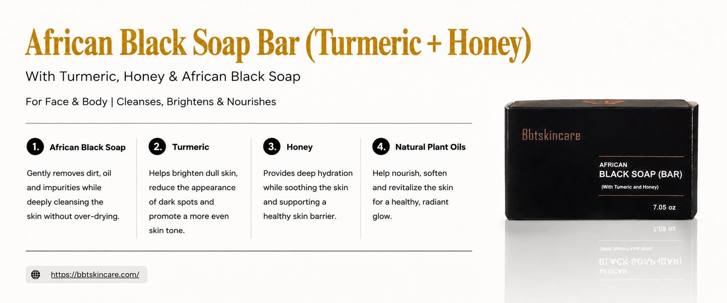 AFRICAN BLACK SOAP BAR  (Tumeric + honey)