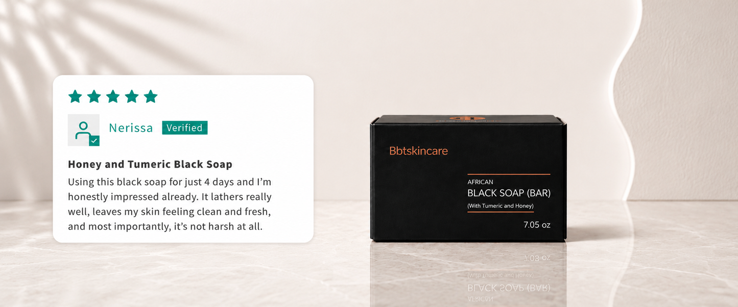 AFRICAN BLACK SOAP BAR  (Tumeric + honey)